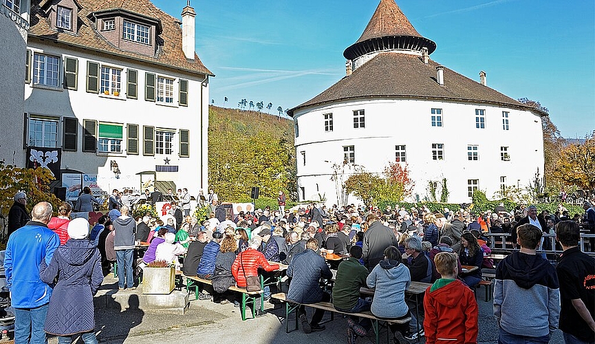 Quellen-Retter machen mobil: Die erste Laufentaler Landsgemeinde findet beim Schloss Zwingen statt.Foto: BZ (Martin Töngi)
