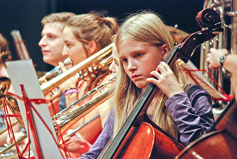 Impression von der Montagsprobe: Das Orchester «Jekami» umfasst rund 150 Musizierende aller Altersgruppen.

