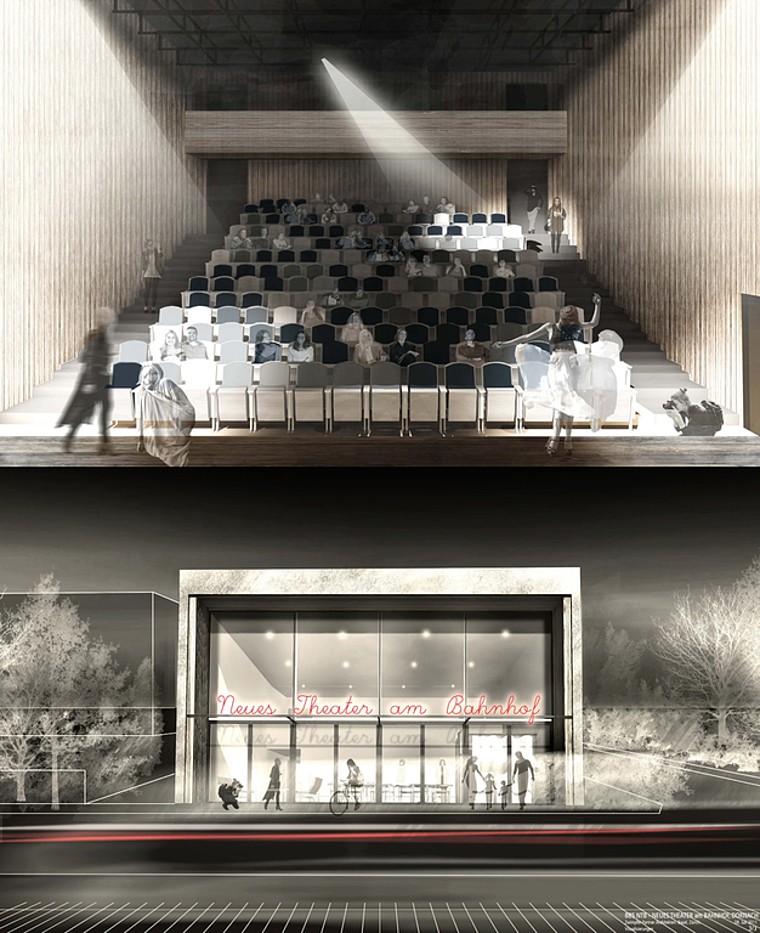 Zukunftsaussichten: So könnte das Neue Theater am Bahnhof gemäss Vorprojekt dereinst aussehen. Visualisierung: ZVG