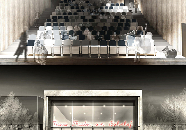 Zukunftsaussichten: So könnte das Neue Theater am Bahnhof gemäss Vorprojekt dereinst aussehen. Visualisierung: ZVG