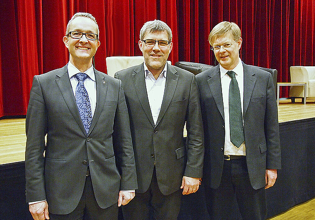 Gut aufgestellt: v. l. Thomas Weber, Eric Nussbaumer und Gerhard Schafroth.  Foto: Tobias Gfeller