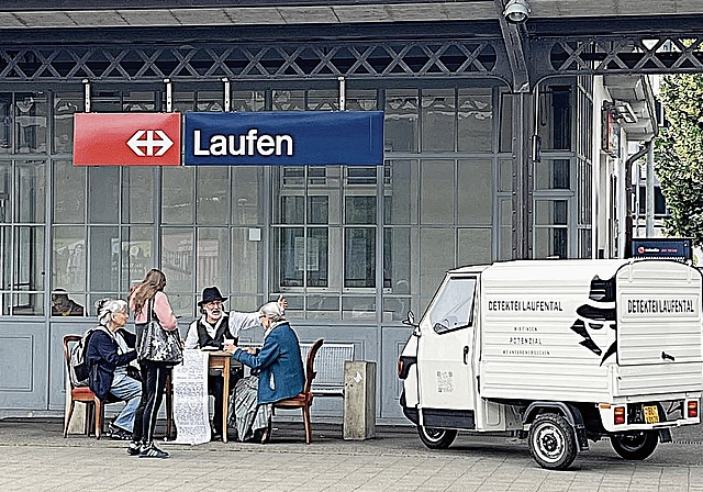 Spurensuche: Ermittlungsbüro auf Bahnsteig 1. Foto: Patrick Neuenschwander