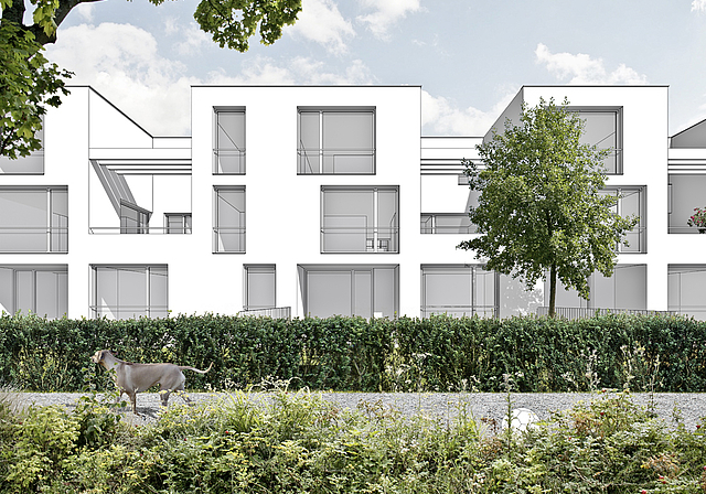 Visualisierung: So könnte das Stockacker-Areal von aussen gesehen einmal aussehen.  Foto: ZVG