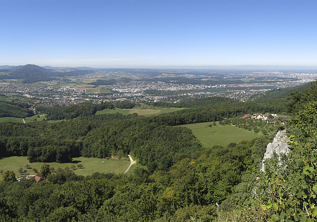 Blick vom Gempen: Die Birsstadt in ihrer ganzen sommerlichen Schönheit. Regionale Planung soll die Siedlungsstrukturen optimieren.  Foto: Edmondo Savoldelli