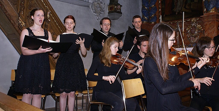 Grossartiges Quartett: (v.l.) Gabriela Glaus, Sopran, Alexandra Meier, Alt, Timothy Löw, Tenor und Tobias Wurmehl, Bass. Foto: Jürg Jeanloz