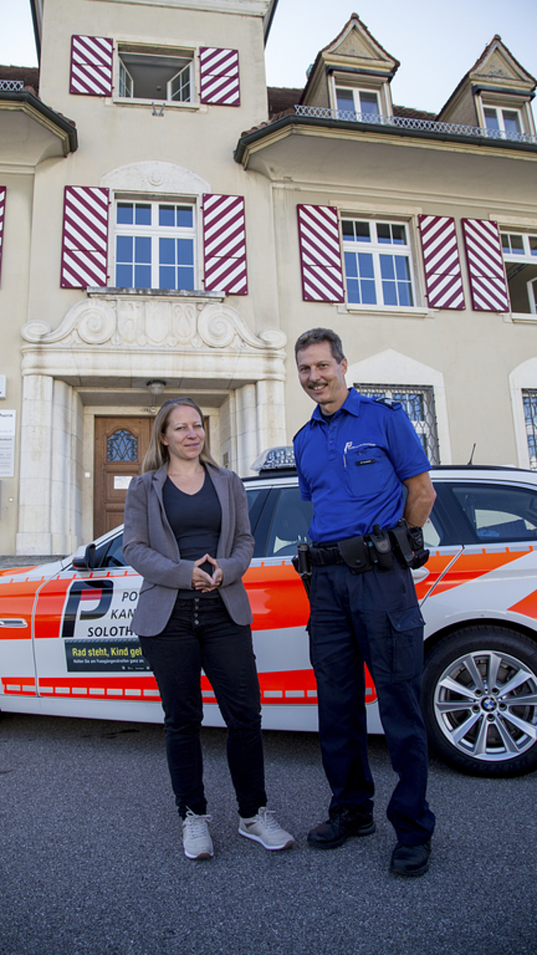 Freuen sich auf den Publikumstag «alibi’17»: Astrid Bucher, Mediensprecherin, und Martin Husistein, Regionenchef Schwarzbubenland. Foto: Martin Staub
