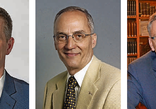 Christian Schlatter (Gemeindepräsident und Mitglied des Stiftungsrats), Kurt Henzi (alt Gemeindepräsident und Vizepräsident des Stiftungsrats) und Lorenz Altenbach (Präsident des Stiftungsrats Kloster Dornach). Fotos: zVg