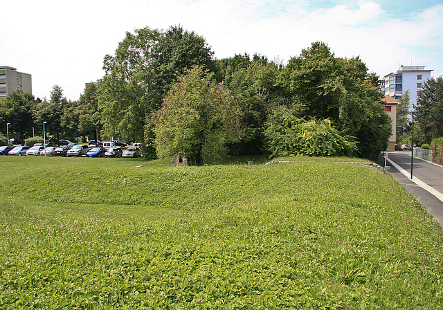 Spielwiese geht verloren: Anwohner wehren sich gegen den geplanten Neubau der Gehörlosen- und Sprachheilschule Riehen an der Ecke Mattweg/Gerenmattstrasse (rechts im Bild).  Foto: Edmondo Savoldelli
