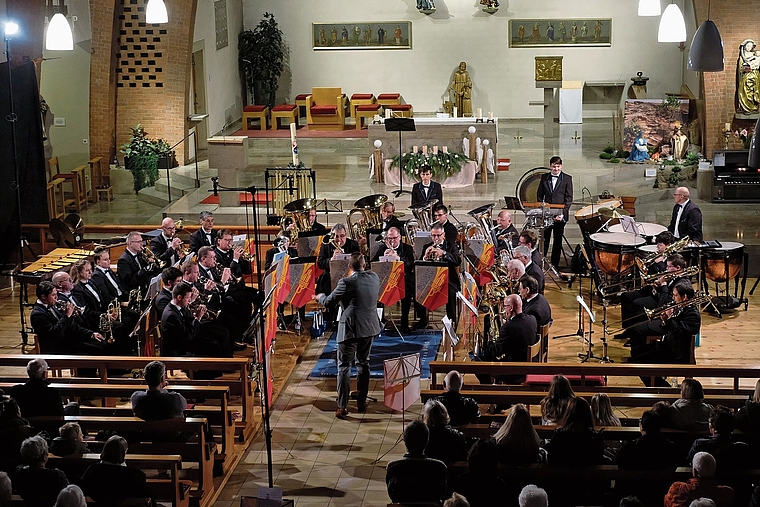 Makellos: Die Brass Band Konkordia Büsserach interpretiert «Os Justi» von Bruckner. Foto: Th. Brunnschweiler
