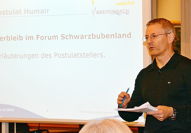 Marcel Humair postuliert: «Breitenbach soll nicht austreten, sondern im Forum Akzente setzen!» Foto: Roland Bürki