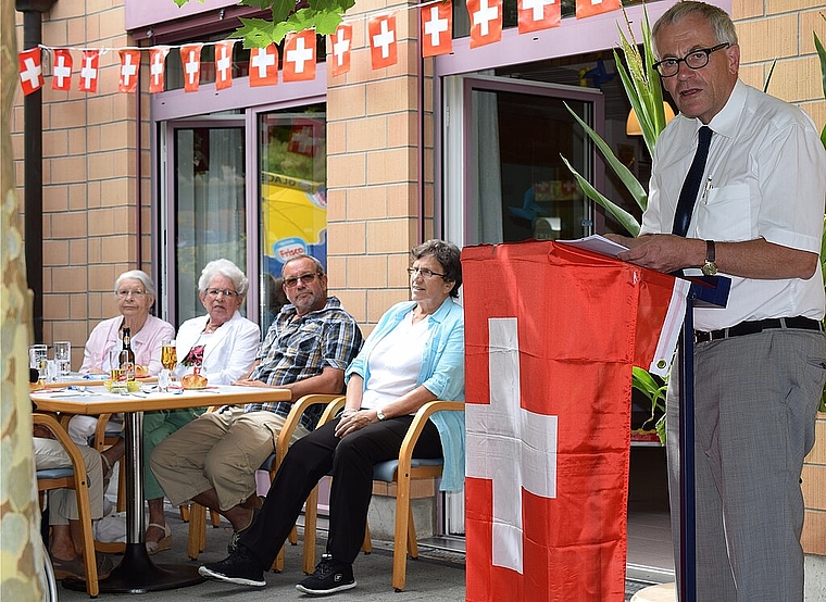 Der Solothurner Nationalrat Kurt Fluri zu Gast in Nunningen: Besann sich zum Geburtstag der Schweiz auf den Interessenausgleich und stellte die Frage, ob es mit dem neuen Finanzausgleich den kleinen Gemeinden gelingen wird, selbstständig zu bleiben.