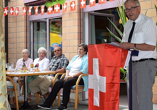 Der Solothurner Nationalrat Kurt Fluri zu Gast in Nunningen: Besann sich zum Geburtstag der Schweiz auf den Interessenausgleich und stellte die Frage, ob es mit dem neuen Finanzausgleich den kleinen Gemeinden gelingen wird, selbstständig zu bleiben.