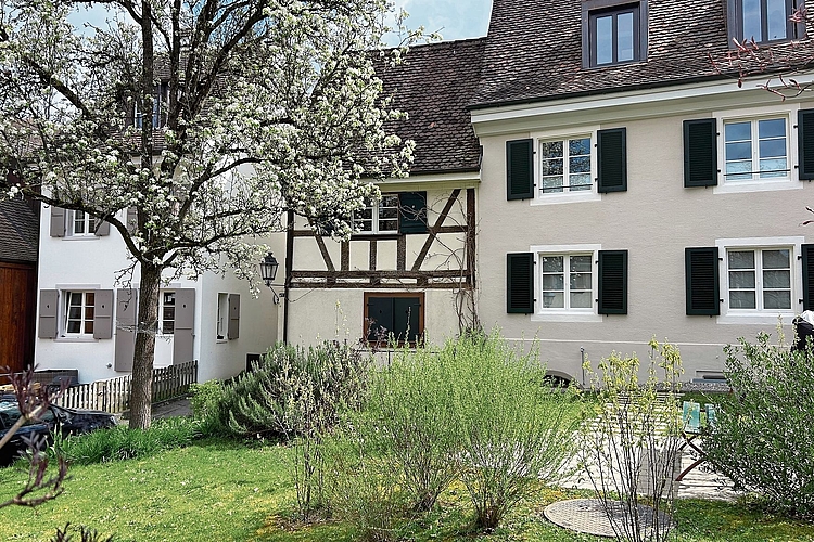 Taglöhnerhaus: ein typischer Riegelbau, wie man ihn aus dem Elsass kennt. In Basel wurden diese Häuserwegen Feuergefahr verboten.