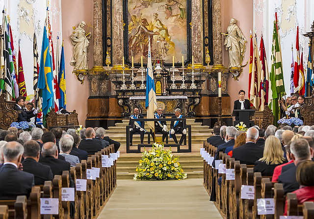 Feierlich: Regierungspräsidentin Monica Gschwind sprach ein Grusswort.  Foto: Dieter Küng