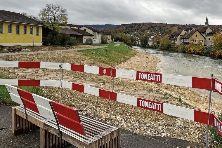 Im Wandel: Das Birsufer im Bereich «Alts Schlachthuus» präsentiert sich unterdessen völlig verändert. Foto: zvg / Ruedi Hofer