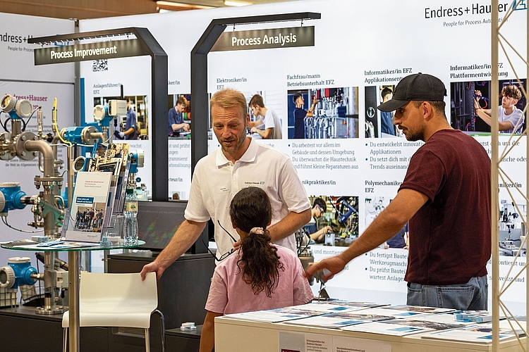 Durchflussmesstechnik: Was das ist und wie das funktioniert, gab’s am Stand von Endress + Hauser zu entdecken. Foto: Seraina Oppliger