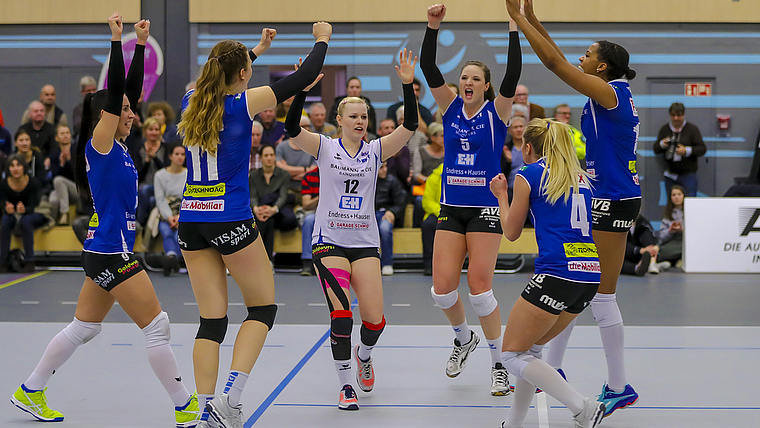 Hoffentlich auch heute Abend auf Erfolgskurs: Das Damen-1-Team von Sm’Aesch Pfeffingen. Foto: ZVG