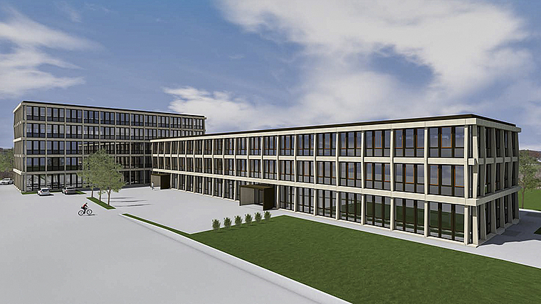 Zukunftsblick: Der Neubau Fachzentrum der GSR für Gehör, Sprache und Kommunikation in der Region Nordwestschweiz. Visualisierung: ZVG