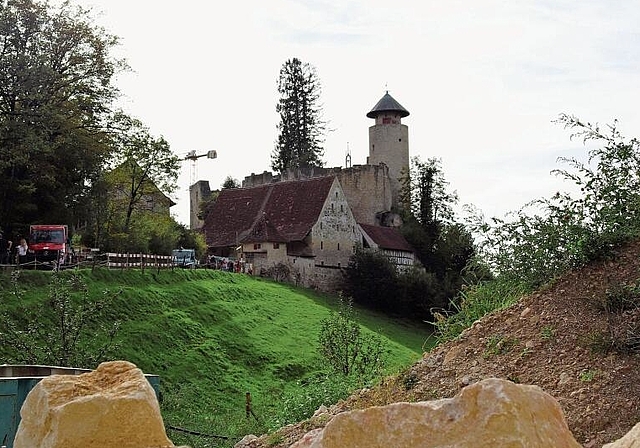 Bewegte Geschichte: «Die heutige Burg ist ein wilder Mix vieler verschiedener Zeiten und Stile», so Denkmalpflegerin Brigitte Frei-Heitz anlässlich einer Führung. Foto: Benedikt KaiseR