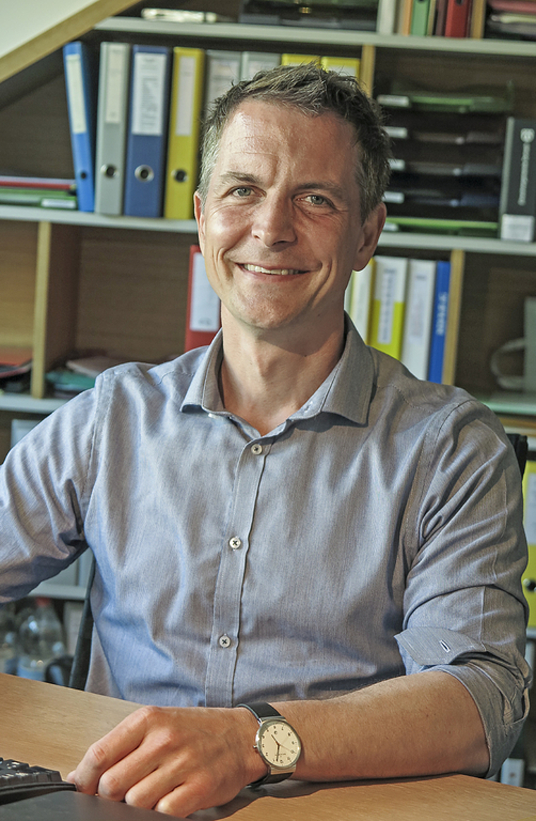 Im Gespräch: Gemeindepräsident Christian Schlatter. Foto: Edmondo Savoldelli