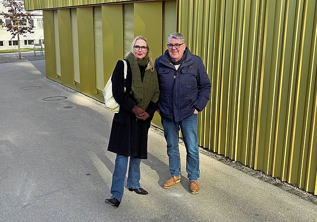 Startschuss: Andrea Pfaehler und Patrick Tschan entwickeln ein Projekt, das Arlesheim für die Zukunft kulturell bereichern soll. Foto: Caspar Reimer