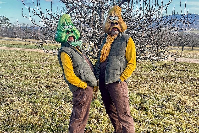 Der Name ist Programm: Die «Stinggbire» mischen an der Fasnacht als griesgrämiges Obst mit. Foto: zvg