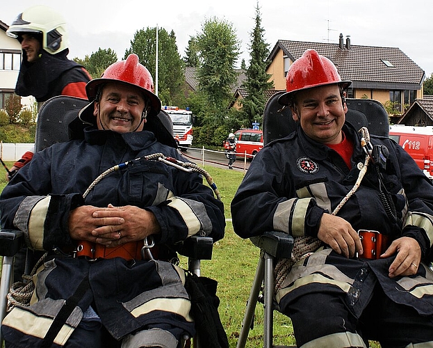 Abtretende Garde: Oblt Gallus Schmidlin und Kommandant Major Urs Felix (v.l.).
