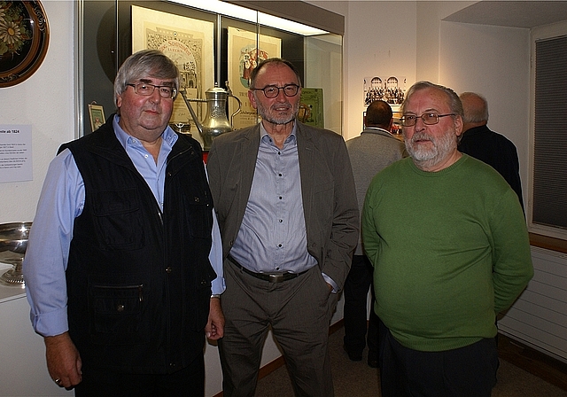 Die Ausstellungsmacher: Bernhard Bucher, Hanspeter Steiner und Ueli Bögli (v.l.) Foto: Jürg Jeanloz