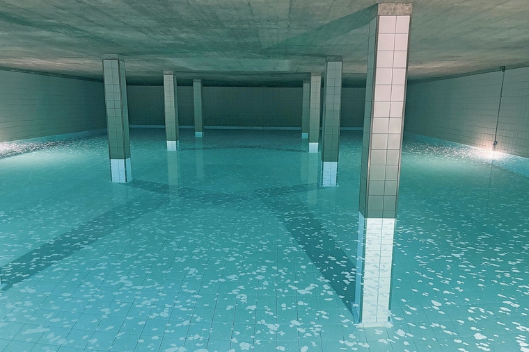 Im Untergrund: Das Reservoir Bielhübel zwischen Oberwil und Biel-Benken enthält Trinkwasser aus der Reinacher Heide. Foto: zvg / Wasserwerk Reinach und umgebung