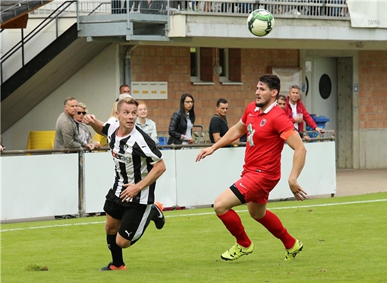 Eintrag: Jonas Käser sicherte sich gegen Dardania mit dem 1:0 den Eintrag des ersten FCL Torschützen in einem Ernstkampf 2018. Foto (archiv): eh-presse