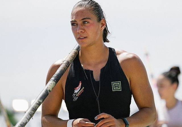 Feierte erst kurz vor der EM ihr Comeback: die Basler Hochspringerin Lea Bachmann vom LAS Old Boys Basel/Team Goldwurstpower. Foto: zvg / Alex Grymanis 