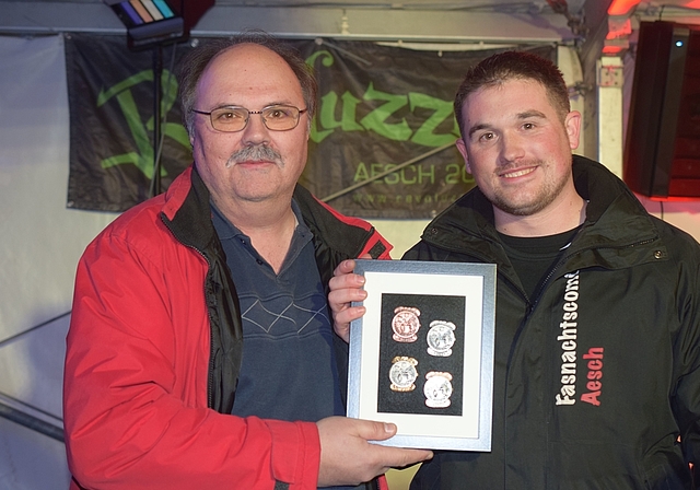 Viermal Blaggedde: Ideengeber und Gestalter Stefan Hunkeler (l.) und Comité-Obmann Matthias Cueni.  Foto: Bea Asper