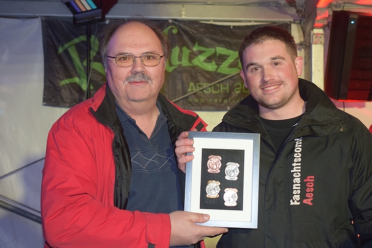 Viermal Blaggedde: Ideengeber und Gestalter Stefan Hunkeler (l.) und Comité-Obmann Matthias Cueni. Foto: Bea Asper