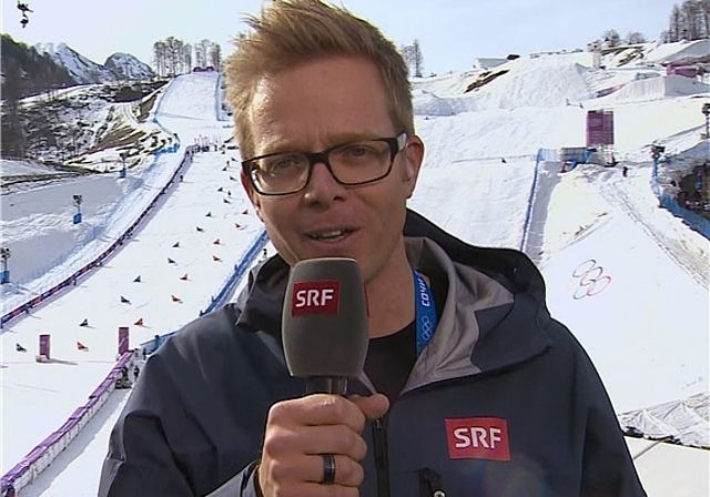 Live-Einsatz: Olivier Borer an den Olympischen Winterspielen in Russland bei einem Live-Einsatz. Foto: zvg