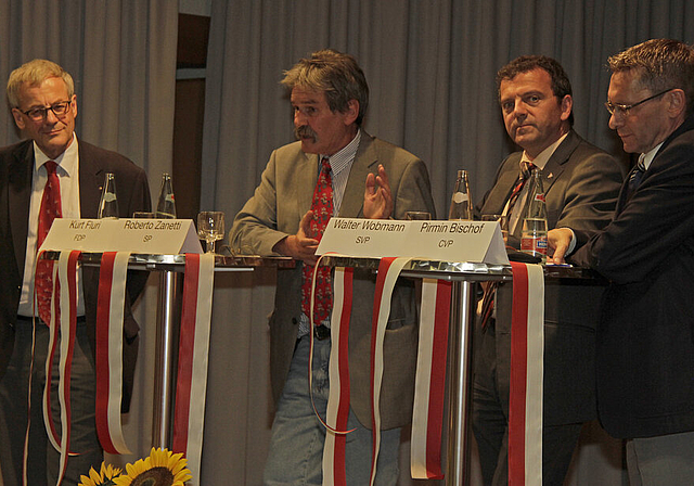 Kompetentes Quartett: Kurt Fluri, Roberto Zanetti, Walter Wobmann und  Pirmin Bischof (v.l.).  Foto: Martin Staub