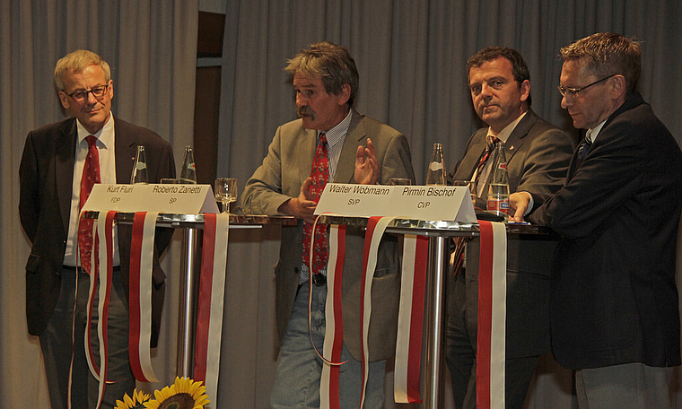 Kompetentes Quartett: Kurt Fluri, Roberto Zanetti, Walter Wobmann und Pirmin Bischof (v.l.). Foto: Martin Staub