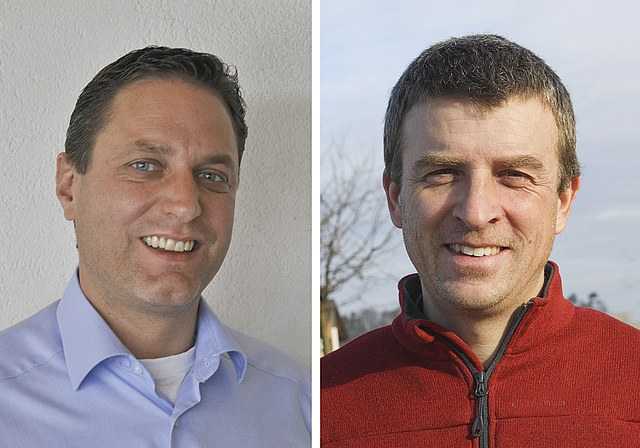 Wer wird Nachfolger von Roland Sauter? Patrik Stadler (FDP, l.) und Simon Esslinger (SP) treten gegeneinander an.  Foto: Archiv Wochenblatt