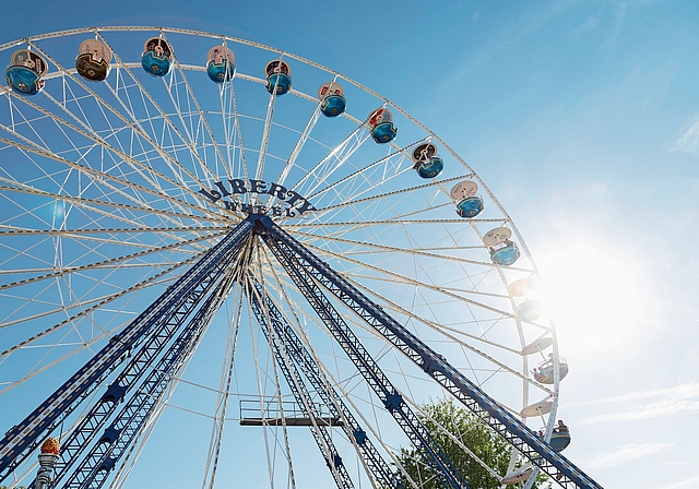 Die Hauptattraktion: Für Schwindelfreie war das Riesenrad ein Riesenspass. Fotos: Seraina Oppliger