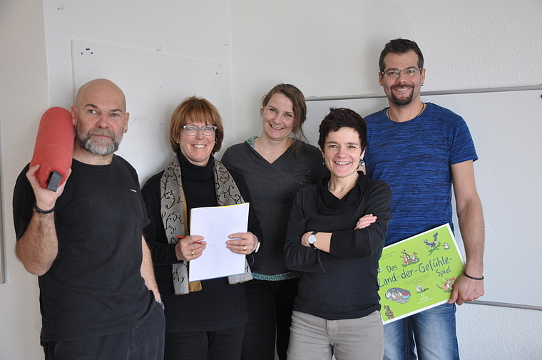 Das Team der Familien- und Jugendberatung Birseck (v. l.): Hans-Martin Steiner, Sandra Wohler (Sekretariat), Sandra Mannstadt, Alessandra Fiabane (Stellenleiterin) und Ralph Messmer.  Foto: Isabelle Hitz