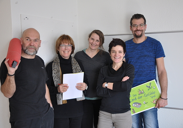 Das Team der Familien- und Jugendberatung Birseck (v. l.): Hans-Martin Steiner, Sandra Wohler (Sekretariat), Sandra Mannstadt, Alessandra Fiabane (Stellenleiterin) und Ralph Messmer.  Foto: Isabelle Hitz