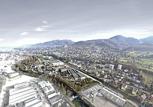 Entwicklungsgebiet Weiden: Hier sollen sich neues Gewerbe, 1000 Einwohner und der neue H18-Anschluss den Platz teilen.  Foto: Burckhardt + Partner AG