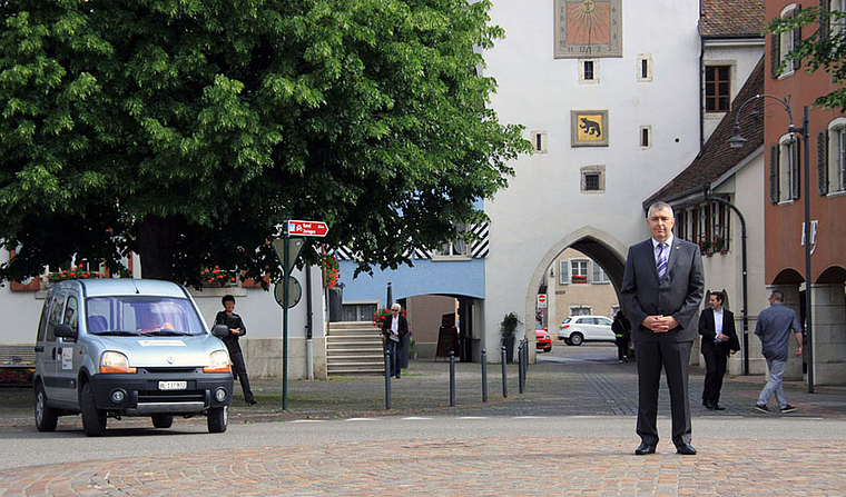 Schon längst im Wahlkampf: Matthias Imhof will der erste Laufentaler Regierungsrat werden. Foto: Gini Minonzio