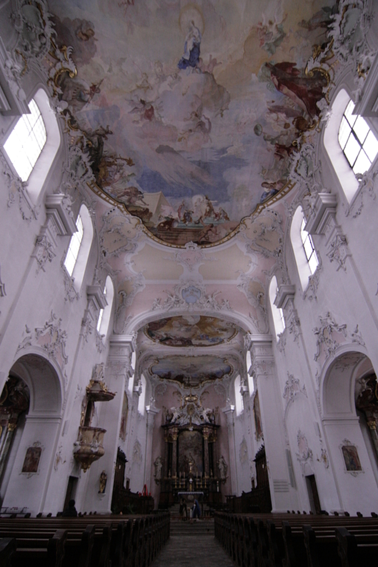 Sanierungsbedürftig: Der Innenraum des 1681 fertiggestellten Doms. Von der Decke des Hauptschiffs droht sich wegen Spannungsrissen der Verputz zu lösen. Foto: Lukas Hausendorf