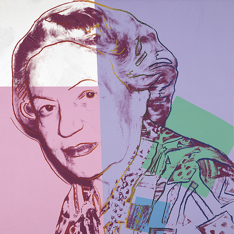 Andy Warhol: Maja (Maja Sacher-Stehlin), 1980,Siebdruck auf Acryl auf grundierter Leinwand 101.5 × 101.5 cm, Emanuel Hoffmann-Stiftung, Depositum in der Öffentlichen Kunstsammlung Basel.  Foto: Martin P. Bühler, Öffentliche Kunstsammlung Basel