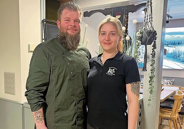 Im Restaurant Gilgenberg: das Ehepaar Sandro und Lea Laffranchi. Foto: Bea Asper