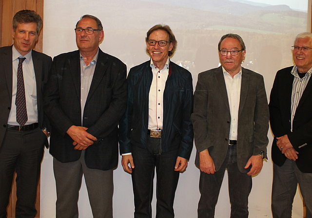 Wirtschaftsförderer unter sich: Thomas de Courten (SVP-Nationalrat), Walter Jermann
