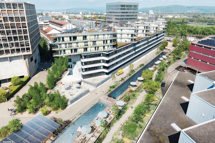 Umnutzung: Auf dem Dreispitz soll anstelle des heutigen Gleisbogens ein Schwimmbecken entstehen.