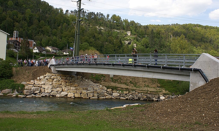 Elegant und zweckmässig: Neue Riederwaldbrücke.