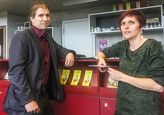 In der Geschäftsstelle des Forums Schwarzbubenland in Dornach: Wirtschaftsförderer Thomas Boillat und Geschäfts-