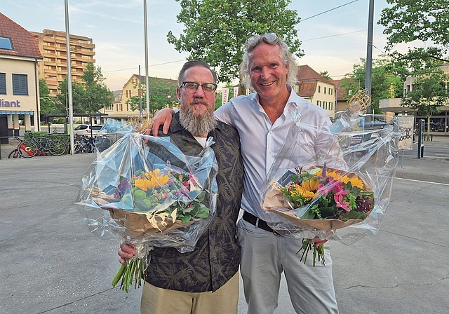 Neues Präsidium: (v. l.) Vizepräsident Stephan Utiger (SVP) und Präsident Christoph Stähli (SP). Foto: Tobias Gfeller